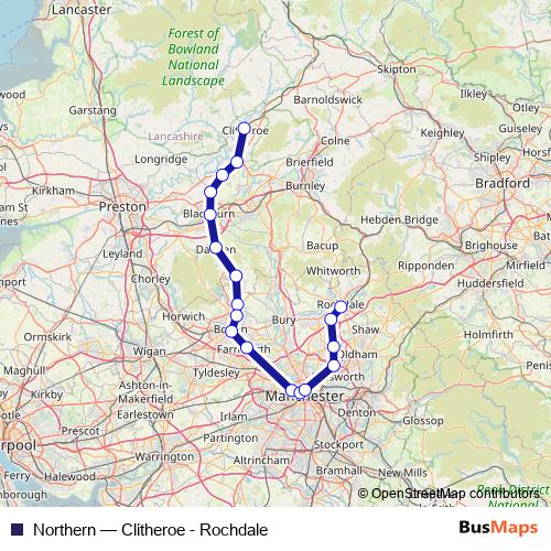 Northern rail Line Map