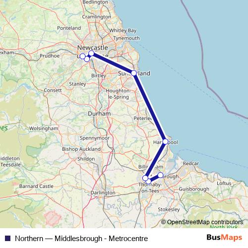 Northern rail Line Map