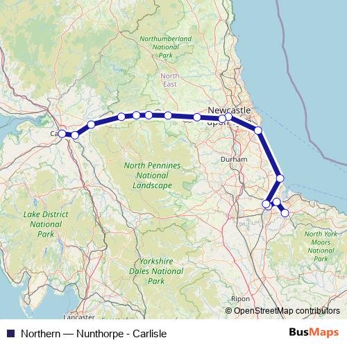 Northern rail Line Map