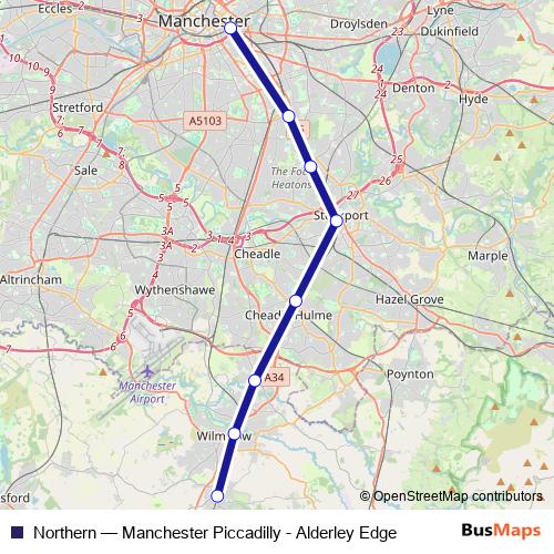Northern rail Line Map