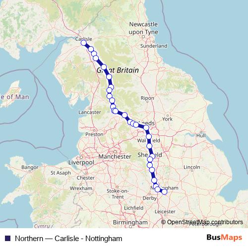 Northern rail Line Map