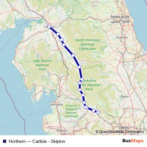 Northern rail Line Map