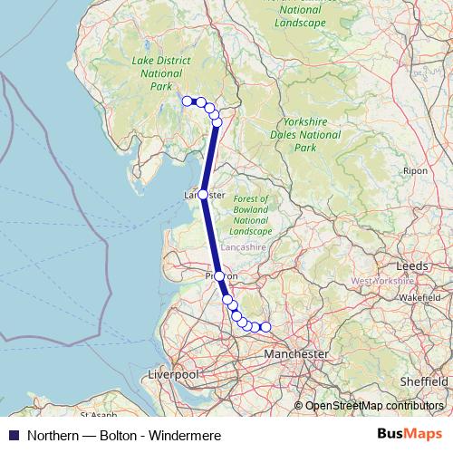 Northern rail Line Map
