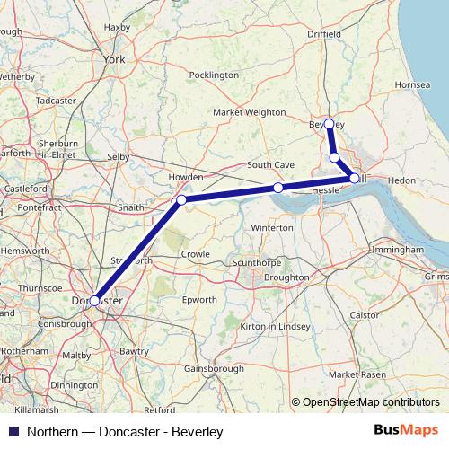 Northern rail Line Map