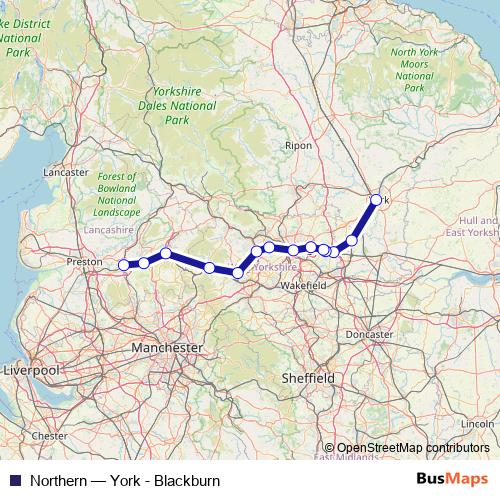 Northern rail Line Map