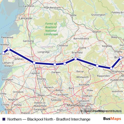 Northern rail Line Map