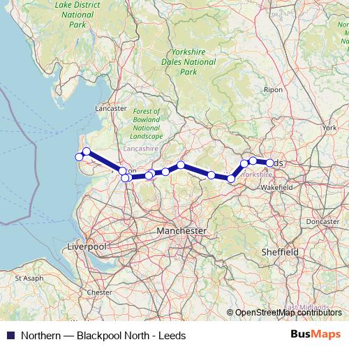 Northern rail Line Map