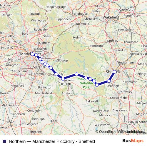 Northern rail Line Map