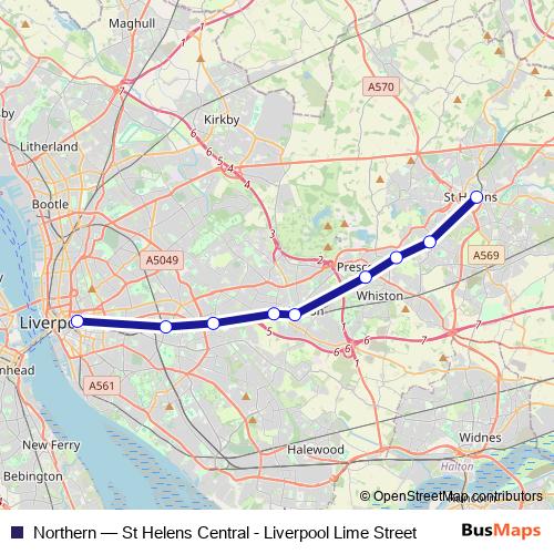 Northern rail Line Map
