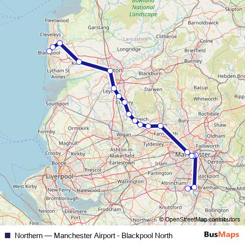 Northern rail Line Map