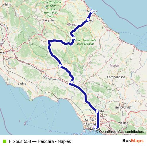 Flixbus 558 bus Line Map