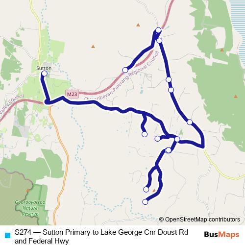 S274 bus Line Map