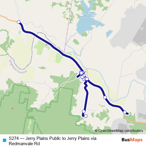 S274 bus Line Map