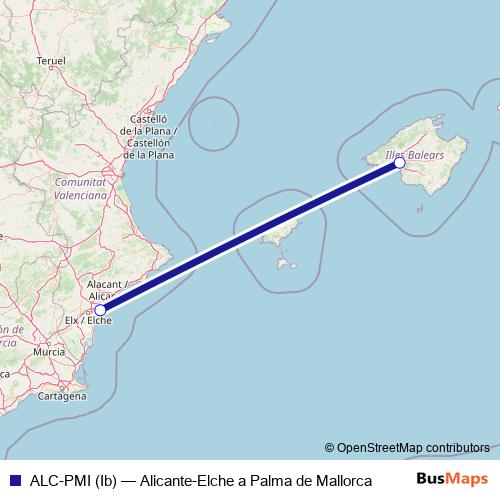 ALC-PMI (Ib) air Line Map