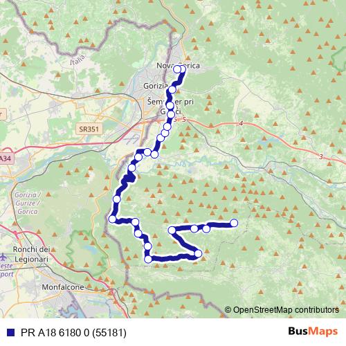 PR A18 6180 0 (55181) bus Line Map