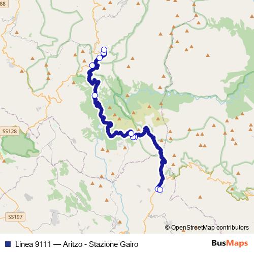 Linea 9111 bus Line Map