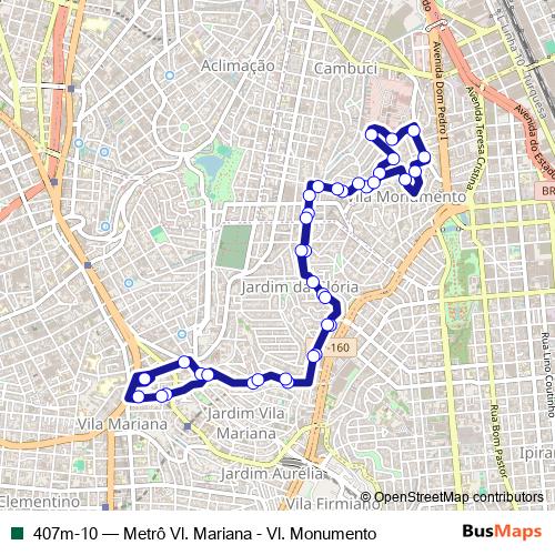 407m-10 bus Line Map