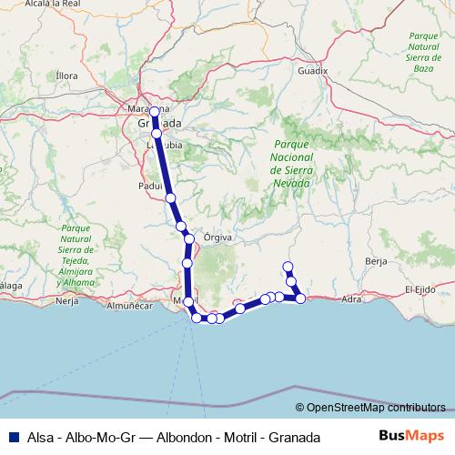 Alsa - Albo-Mo-Gr bus Line Map