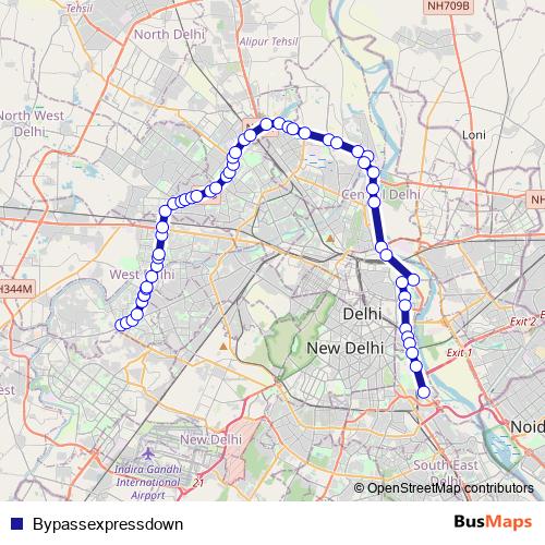 Bypassexpressdown bus Line Map