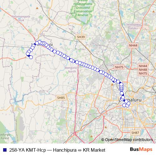 258-YA KMT-Hcp bus Line Map