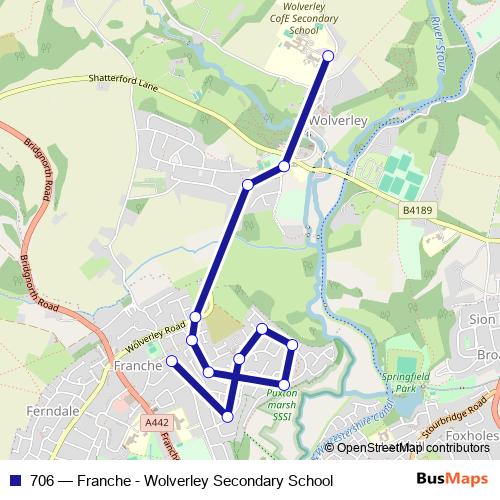706 bus Line Map
