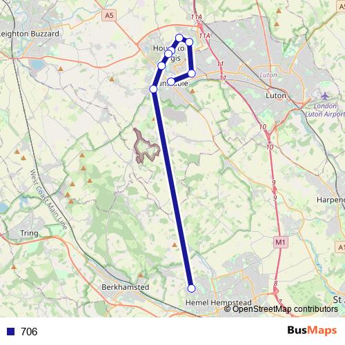 706 bus Line Map