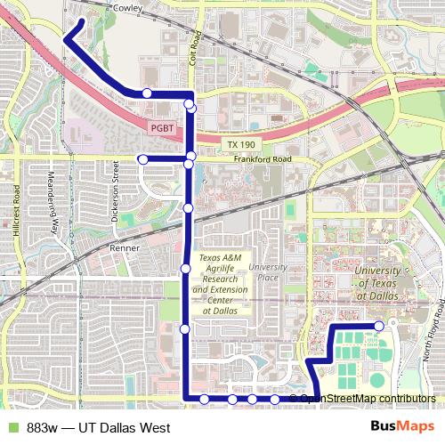 883w bus Line Map