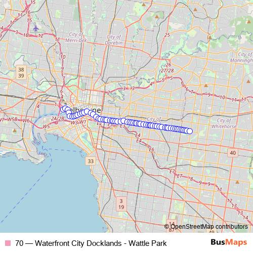 70 tram Line Map