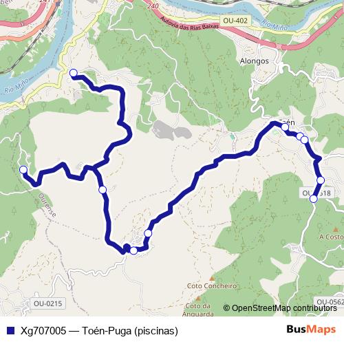 Xg707005 bus Line Map