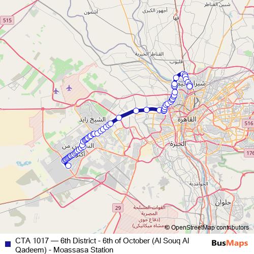 CTA 1017 bus Line Map