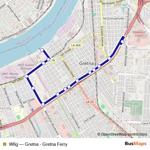 W6g bus Line Map