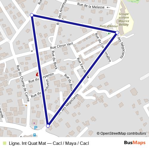 Ligne. Int Quat Mat bus Line Map
