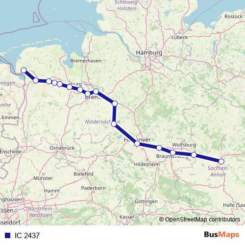 IC 2437 rail Line Map