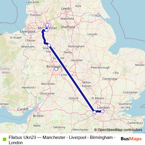 Flixbus Ukn23 bus Line Map