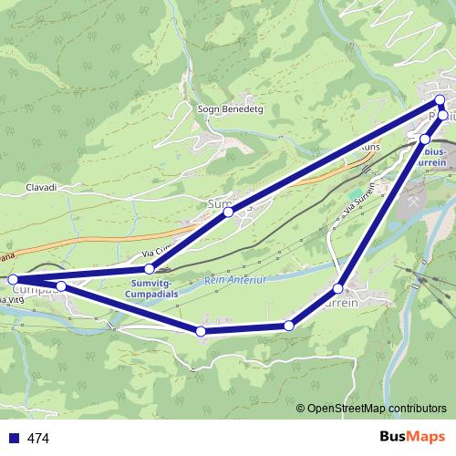 474 bus Line Map