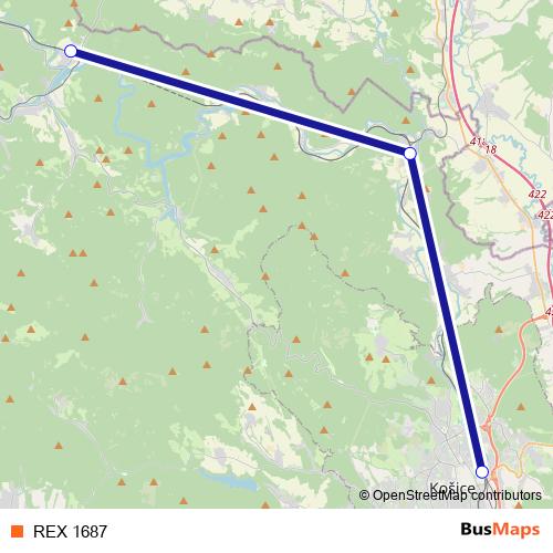 REX 1687 rail Line Map