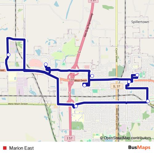 Marion East bus Line Map