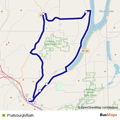 Prattsburgh/Bath bus Line Map