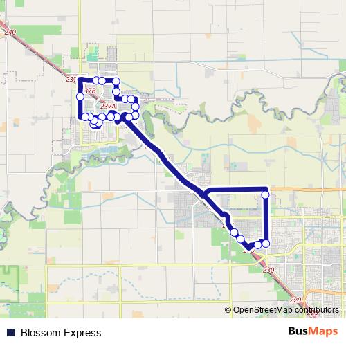 Blossom Express bus Line Map