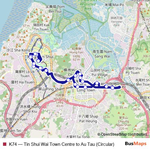 K74 bus Line Map
