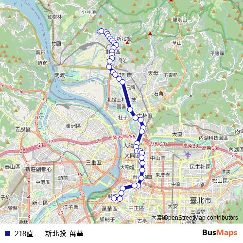 218直 bus Line Map