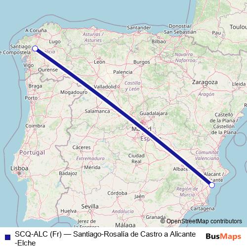 SCQ-ALC (Fr) air Line Map