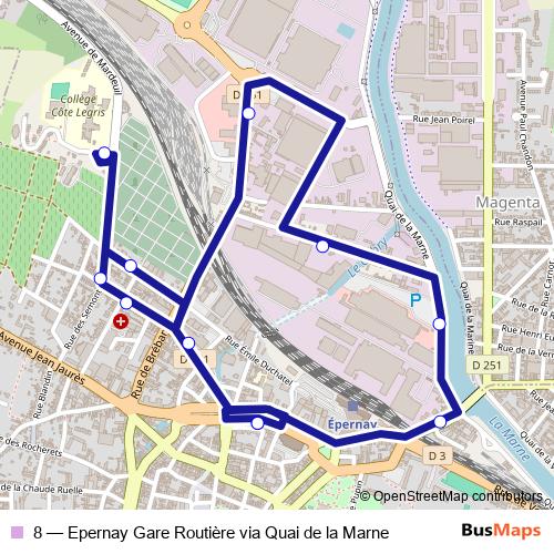 8 bus Line Map