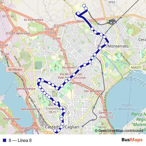8 bus Line Map