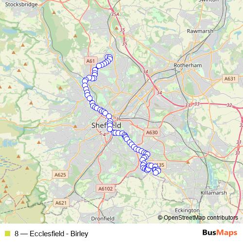 8 bus Line Map