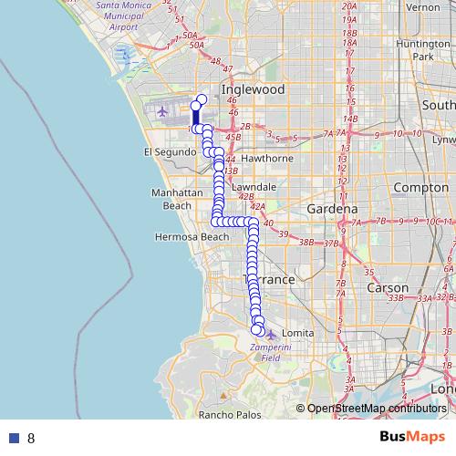 8 bus Line Map