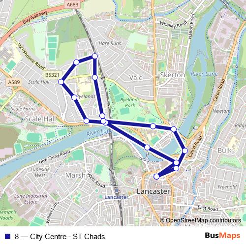 8 bus Line Map