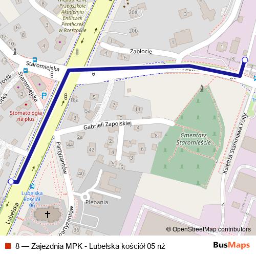 8 bus Line Map
