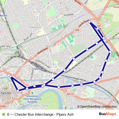 8 bus Line Map
