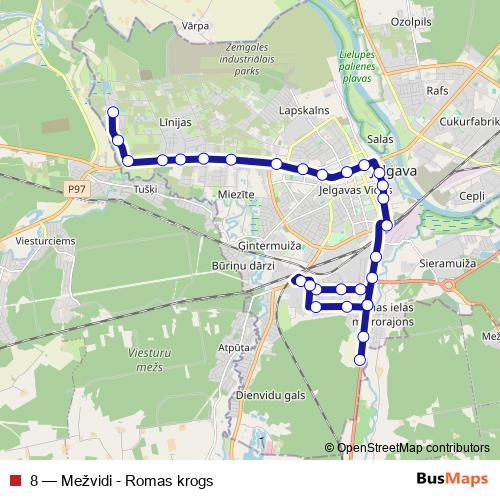 8 bus Line Map